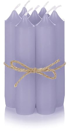Nordstern Juego de 6 velas pequeñas para candelabros, corona de Adviento o como vela de árbol, decoración de mesa ideal para bodas o Navidad, 11 x 2,2 cm (morado)