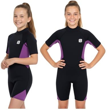 Summshall barn våtdräkt för pojkar & flickor, 2 mm neopren våtdräkt med UV50+ skydd – Håll varm, mjuk och stretchig ungdoms våtdräkt för simning, snorkling och surfing