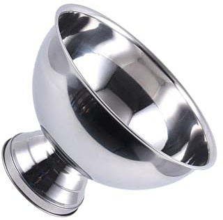 wueiooskj Cuenco de Metal de acero inoxidable para champán, vino, cerveza, cubo hielo, ponche, fiesta, dorado fresco, Plata, 23 x 19 cm