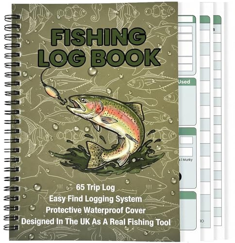 Fishing Log Book – Fishing Gift for Men, Angler Catch Record & Trip Journal (A5) Fly, Carp Sea and River