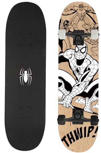 Skeater in legno per GIOVANI 79 cm, tavola antiscivolo, GRANDE, fino a 100 kg (MARVEL Spider-Man)