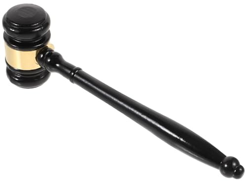 Zerodeko Marteau de Juge Portatif en Bois Massif, Marteau de Vente aux Enchères Léger, Maillet Pratique pour Avocat et Tribunal, Accessoire de Bureau Judiciaire, Outil de Jugement Bois