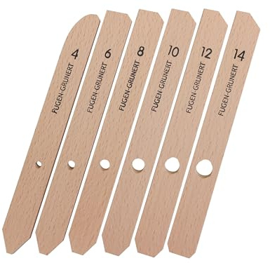 FUGEN-GRUNERT® Schnellglätter Pro Silikonabzieher Set 6-teilig I 3-in-1 Fugenwerkzeug für Dreiecksfugen I integrierter Dosier-Cut (Extra lang)