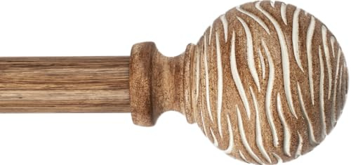 Capslpad Gardinenstange 80-218 cm Lang Ausziehbar Metall mit Holzoptik Vorhangstange Deckenmontage Wandmontage 25 mm Durchmesser Curtain Rod für Schlafzimmer, Wohnzimmer, Küche, Oder, Fenster