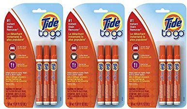 Tide to Go - Bolígrafo líquido quitamanchas instantáneo, paquete de 9