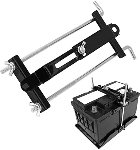 Autobatterie Halterung Unifür Versal,Qiilu Auto-Batteriehalter verstellbare und unifür Versalmetall für Auto SUV Autobatterie Bootsbatterie