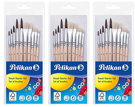 Pelikan-Pinselset, 3x 10er Pinsel