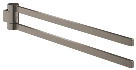 Grohe Handtuchhalter, doppelt, drehbar, mit Starlight-Finish, Kratzfest, 44 x 7,5 x 3 cm, Farbe Graphit, gebürstet (Referenz: 41063AL0)