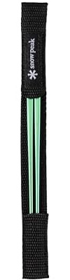 Snow Peak Titanium Chopsticks with Sleeve, Green, Ultralight Japanese Titanium Cutlery for Camping, Daily use & Outdoors