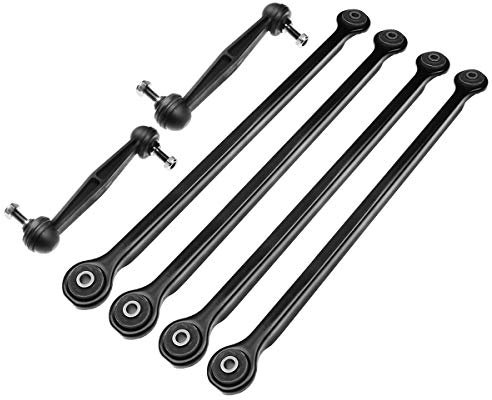 Frankberg 4x Bras de suspension + 2x Barre de couplage Arrière Gauche Droite en Bas Compatibles avec 147 937 1.6L-3.2L 2001-2010 156 932 1.6L-3.2L 1997-2005 Remplacer# 46802682