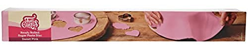 FunCakes Disco Pasta di Zucchero Stesa Sweet Pink: delizioso sapore di vaniglia, già arrotolato, Halal, Kosher e Senza Glutine. Tondo 36 cm e spessore 3 mm. 430 gr.