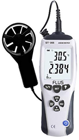 Z-LIANG Digital Veleta anemómetro Velocidad Medición ET-955 CFM/CMM Termo Anemómetro la Velocidad del Viento Medidor de Escala de Temperatura del medidor