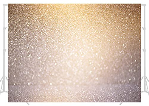 jiuzcare Fotohintergrund Gold 2 x 1,5 m, Fotoleinwand Glitzer Golden Dot, Fotobox Fotografie Fotowand Dekoration für Hochzeit Party Geburtstag Studio, Photo Booth, glänzender Hintergrund, Bokeh Look