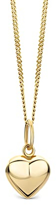 MIORE Halskette Damen, Gelbgold 585(14Karat), Herzkette, Goldkette mit Kettenanhänger Gold, Kette Gold mit Herz-Anhänger, Schmuck Damen allergenfrei & handgemacht - geliefert in Schmuckschatulle