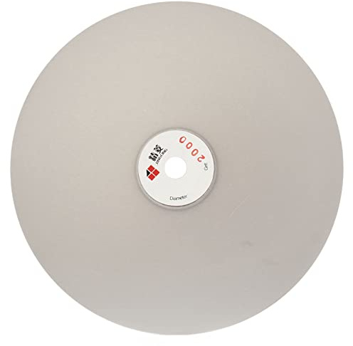 JINGLING 8 Inch Diamond Grinding Disc 2000 Grit Flat Lap Disk Lapping Plate Sanding Pads Lapidary Tools for Stone Pottery Faceting Machine