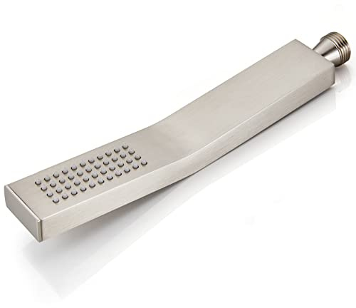 Midanya Badezimmer Dusche Handbrause Handbrause Gebürstetes Nickel Gebogen SUS304 Edelstahl Hochdruck Handbrause Wandhalterung Einzelfunktion Handbrause für Badezimmer Dusche Set