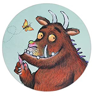 Wecon Home Kinderteppich Grüffelo, 100 cm rund, Multicolor | Robuster Kurzflor Kind Motiv, GRÜFFELO