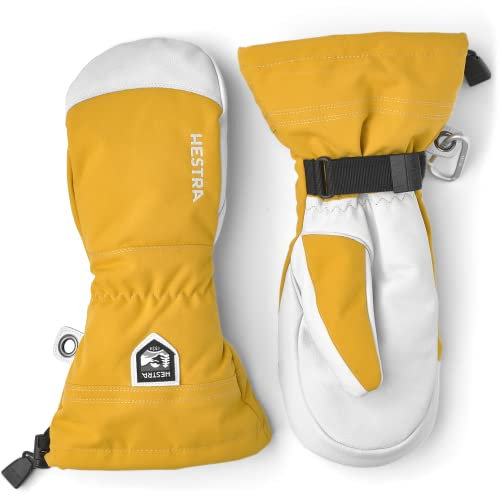 Hestra Army Leather Heli Skihandschuh - Klassischer Schneehandschuh zum Skifahren, Snowboarden und Bergsteigen, Senf, 10