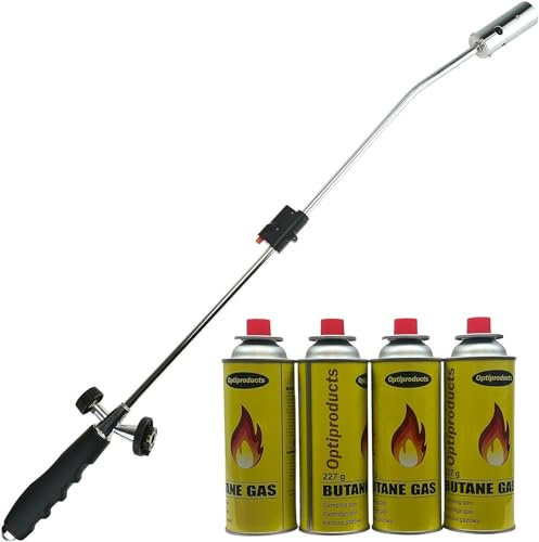 Garden Weed Burner Butane Weed Gas Wand Blowtorch Garden Torch Weeds Killer Burner (WeedWand with 4 CAN MM)