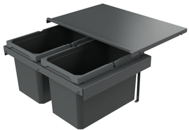 Naber 8013389 Abfallsammler Cox Stand-UP® 280 S/600-2, anthrazit, 32 (2x16) Liter / 60 cm Schrankbreite