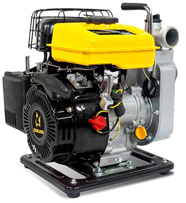GARLAND GEISER 421QG-V23 – Motobomba de agua a gasolina 4T, 98 cc, 1,5, 12 m³/h, altura impulsión 25 m, aspiración 7 m, depósito 1,6 L, ideal riego, trasvase y achique