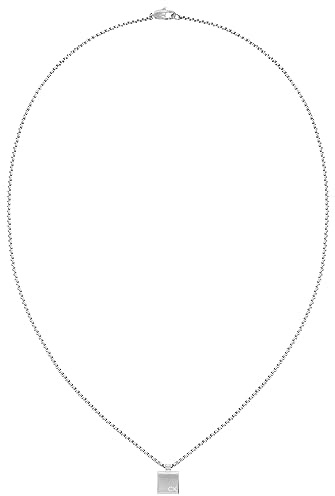 Calvin Klein Halskette mit Anhänger für Herren MINIMALISTIC SQUARES Kollektion aus Edelstahl - Erhältlich in Silber oder Gold