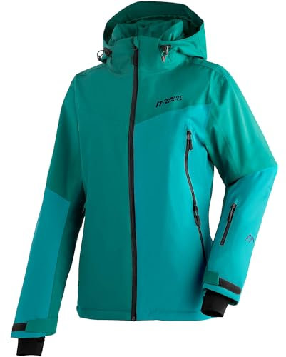 Maier Sports Nuria, Warme Damen Skijacke, Wasserdichte Winterjacke mit 2-Wege-Stretch, mTEX Wetterschutz und mTHERM für hohen Wärmerückhalt, PFC-frei, Grün, 24