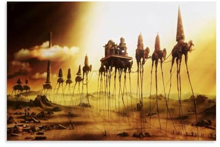 Impression sur toile représentant Salvador Dali - Œuvres de peintres célèbres (Les éléphants) - Impression sur toile - Décoration d'intérieur - 20 x 30 cm