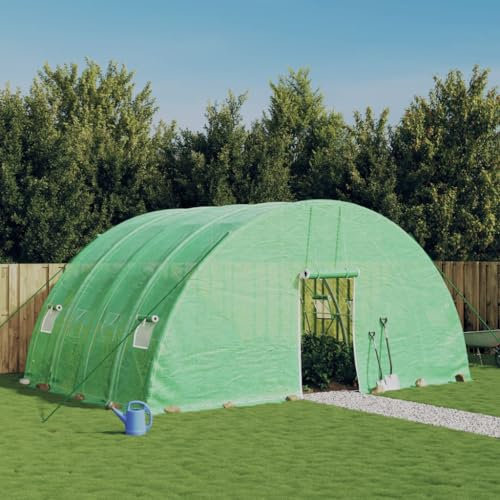 Willood Gewächshaus mit Stahlrahmen Grün 24 m² 6x4x2,85 m