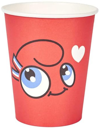 PARIS 2024, CJO1117, Lot de 6 Gobelets en Carton Mascotte In Love, Produit Officiel sous Licence, Résistants, Étanches. Idéaux pour le Café, le Thé et les Boissons Rafraîchissantes, 20 cl