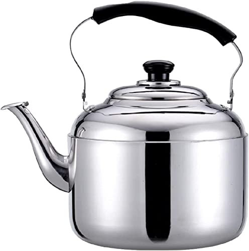 CAFIEDR Théière pour cuisinière Théière en Acier Inoxydable Bouilloires de Camping pour cuisinière Bouilloire à Eau Théière pour cuisinière Bouilloire à thé instantanée Bouilloires à thé (8L)