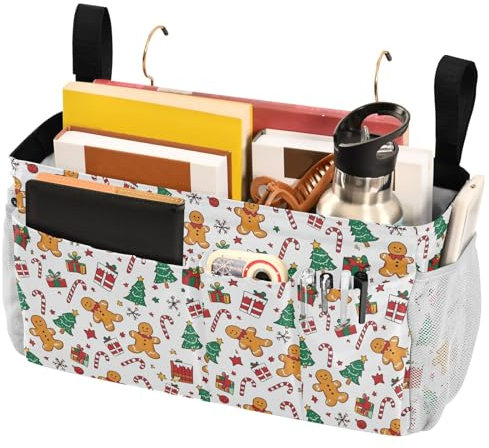 Joli panier de chevet imprimé pain d'épices, sac de rangement à suspendre pour dortoir, maison, berceau