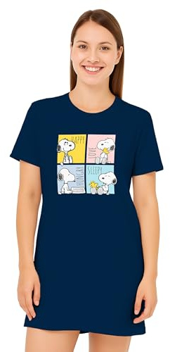 United Labels The Peanuts Snoopy Chemise de nuit pour femme - Chemise de nuit à manches courtes - Bleu, bleu, XL