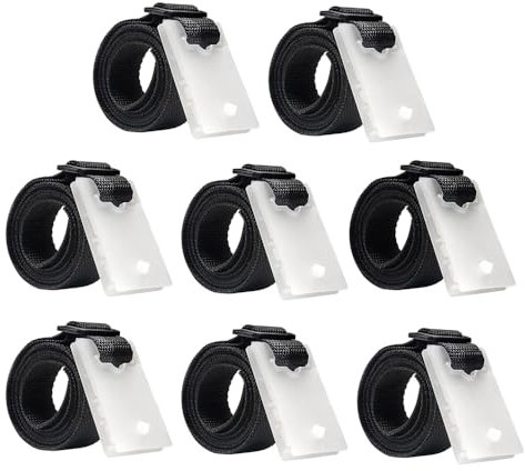 TopHomer 8 Pack Retaining Straps for Pool Reel, Solar Film, and Pool Covers, Includes Fastening Straps, Clips, and Buckles, for Pool Tarpaulins, Nylon Straps, and Roller Attachments
