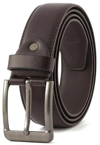 Gments Mens Leather Belts Brown Leather Belt New Year Valentine's Day Gifts for Men with Anti-Scratch Pin Buckle Great Soft Genuine Waist Gift Golf Belts for Boy Friend Father Grandpa Boss, 115cm