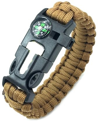 JUYAXIN Outdoor Survival-Armbänder, taktische Paracord-Armbänder, Kompasse, Pfeifen, Multitool für Wandern, Reisen, Camping, Nylon