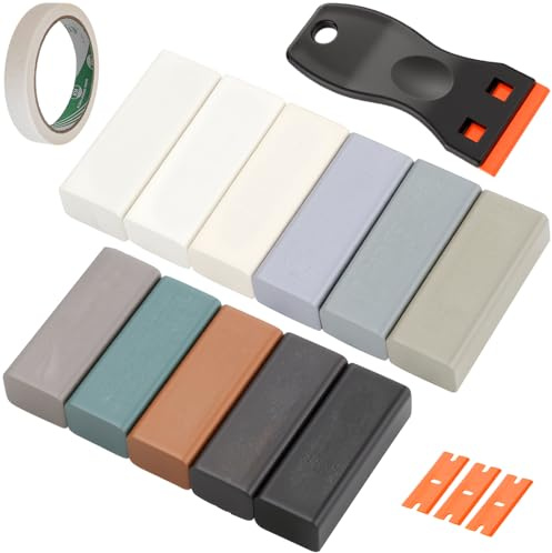 TXXATX Cera Reparación Madera 11 Colores Reparador Madera Luz | con Raspador, Juego de Reparación de Cera Dura, para Muebles de Madera, Laminado, Suelo, Mesa, Puerta