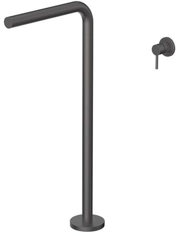 Grifo Mezclador para Bañera Moderno Grifo de Cascada de Pie Grifo de Bañera de Latón con Una Sola Manija para Agua Caliente Y Fría Oculto Gris Grifo de Bañera