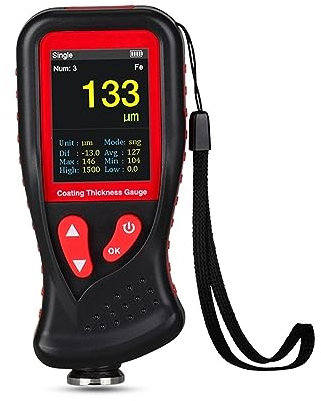 Spessimetro Vernice, Misuratore di spessore del rivestimento Pellicola for auto Misuratore di spessore digitale Tester 0-1300um Misuratore di spessore for vernice for carrozzeria ricaricabile LCD
