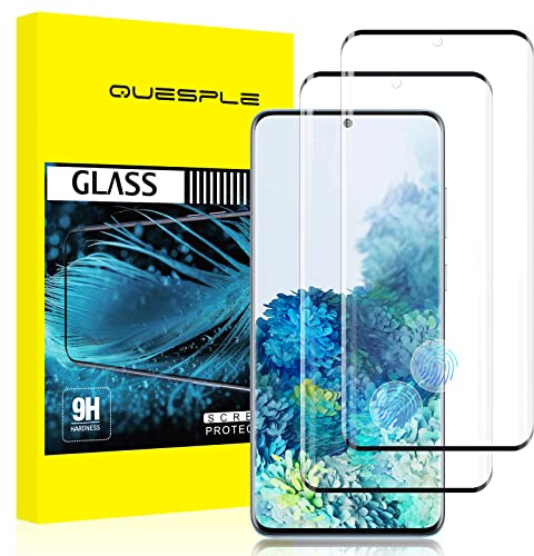 QUESPLE [2 Stück] Panzerglas Schutzfolie für Samsung Galaxy S20, Anti-Kratzen, Ultra-klar, Anti-Bläschen, Fingerabdruck-ID Gehärtetem Glas Displayschutzfolie für Samsung S20