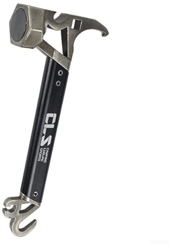 Outdoor Adventure Must Have Edelstahl Zelthammer mit Funktionen (Grau)