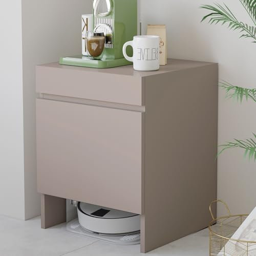 Valdoza Versteckter Staubsauger-Schrank Mit Türen, Platzsparender Holzschrank Mit Ausziehbarer Oberseite Zum Wasserwechsel, Für Wohnzimmer, Schlafzimmer, Küche(Gray)