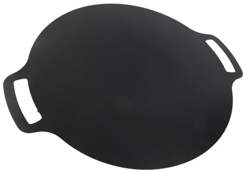 Ausla Pan de Grill Coréen en Pierre, Plaque Chauffante Rond pour les Rassemblements de Famille, Saveur de Barbecue Coréenne Améliorée, Pierre de Maïfan Durable, Résistante à Haute Température, (30cm)