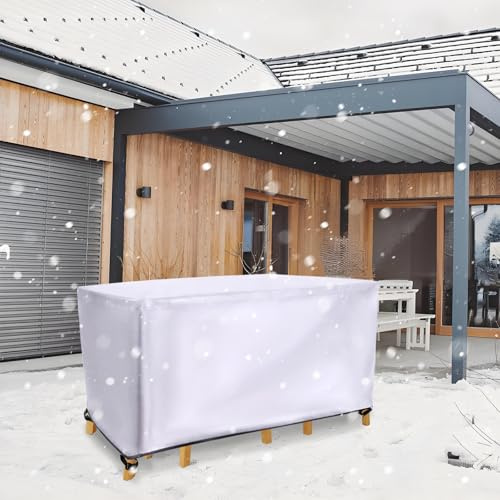 HNBFKD Schutzhülle Gartenmöbel Abdeckhaube - 300x125x105cm/LxWxH Wasserdicht für Abdecken von Rechteckigen, Quadratischer oder ovaler Tisch Terrassentisch, Rattan-Möbel Gartenmöbel Geeignet