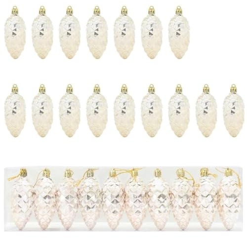 vidaXL Christmas Pine Cone Ball 40 pcs Champagne, Traditional Christmas Ornament, Festive Bauble, Modern Minimalist Decor, Contemporary Tree Decoration, Holiday Charm