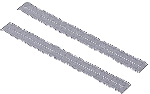 2 Kurvenlineale aus Metall, leichte Prägung, Schneideschablone für DIY-Bastelalbum-Dekoration, stabiler Karbonstahl, 21,3 x 2,4 cm