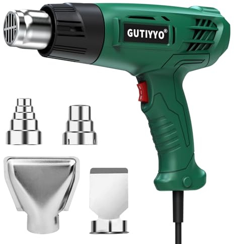 Värmepistol, professionellt varmluftspistolkit med dubbla temperaturinställningar 300 ℃ ~ 500 ℃ och överbelastningsskydd, säker och pålitlig, lämplig för gör-det-själv och professionell användning av