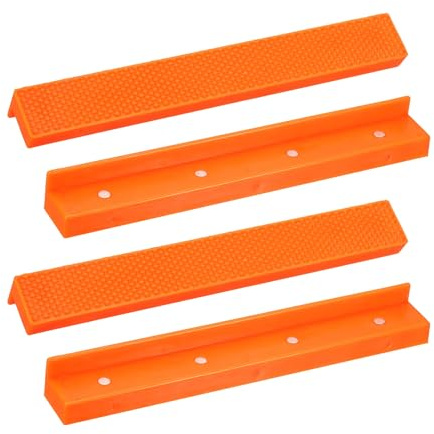 HARFINGTON 2 Set Vise Jaw Pads 8 Rubber Flat Magnetic Vise Soft Jaws Standard Anti-Scratches Vice Covers Tools for DIY Making Woodworking Clamping Plumbing, Orange