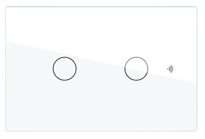 Interruttore Led Dimmer Taglio Di Fase, Pannello Touch 2 Tasti, Colore Bianco, WIFI + Bluetooth, APP TUYA Smart Life, 220V 10A, 120X72X38mm Per Scatola 503, IP20