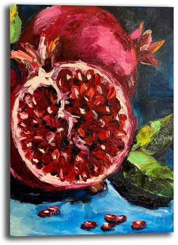 Printerland Quadro su Tela Cucina Frutta Astratta Stile Moderno – Decorazione Murale Design Contemporaneo Stampa Artistica su Canvas per Sala Pranzo Soggiorno (10, 30x40 cm, Canvas intelaiato)